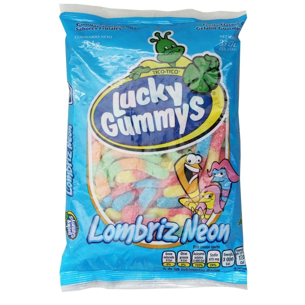 LUCKY GUMMY LOMBRIZ NEON